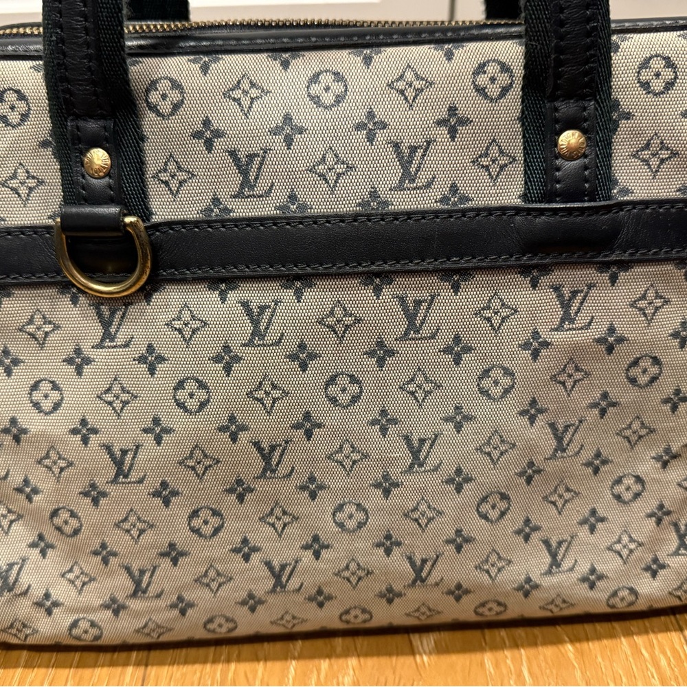 Vintage Louis Vuitton Monogram Demin Bag - Navy and Cream - Picture 8 of 12